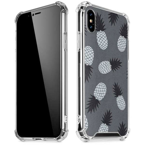Black and White Pineapples iPhone XS Max Clear Case